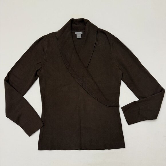 Pre-Owned Ann Taylor Women's Dark Brown Sweater V-Neck SZ Medium - Picture 1 of 6